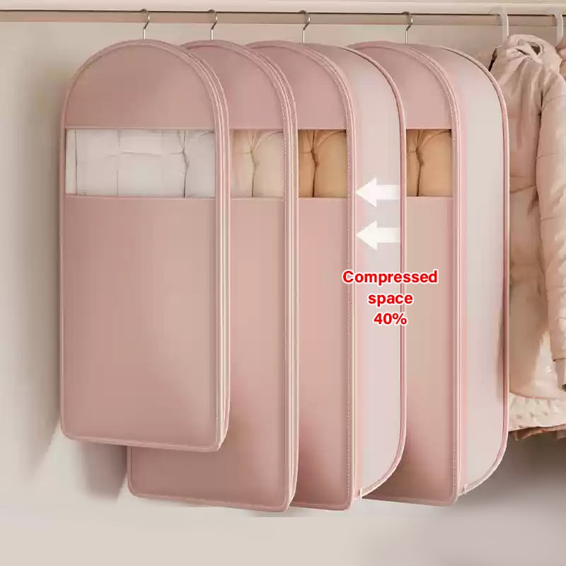 ⏳Limited-time 50% off⏰Space Saving Hanging Garment Bag with Self Compression Zipper🧥🛍️