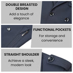 ⏳Limited-time 50% off⏰Men's Double-Breasted Windproof Trench Coat🧥