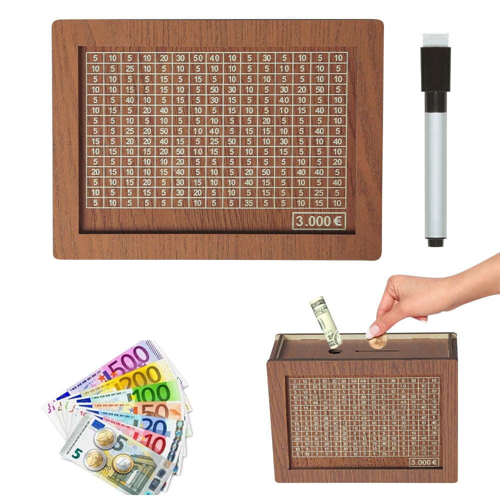 ⏳Limited-time 50% off⏰Retro Style Wooden Money Box with Counter Piggy Bank Handmade Saving Money Goal Piggy Bank