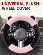 ⏳Limited-time 50% off⏰Universal Non-slip Soft Cute Cat Ears Plush Steering Wheel Cover🐼😽