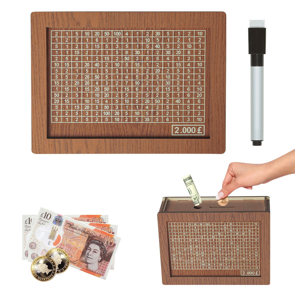 ⏳Limited-time 50% off⏰Retro Style Wooden Money Box with Counter Piggy Bank Handmade Saving Money Goal Piggy Bank