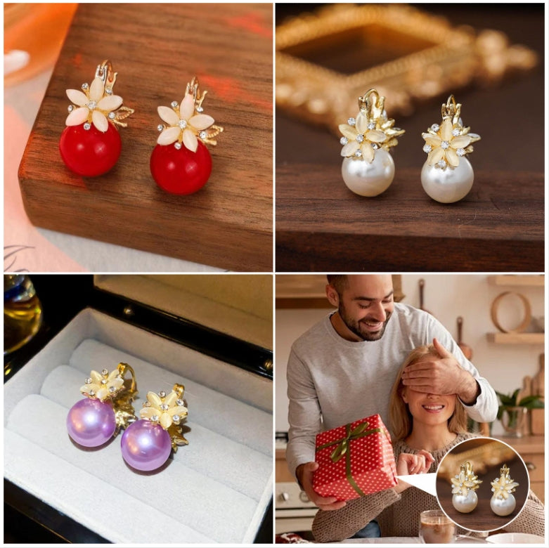 ⏳Limited-time 50% off⏰Delicate Flower Pearl Earrings🍒
