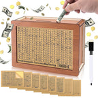 ⏳Limited-time 50% off⏰Retro Style Wooden Money Box with Counter Piggy Bank Handmade Saving Money Goal Piggy Bank