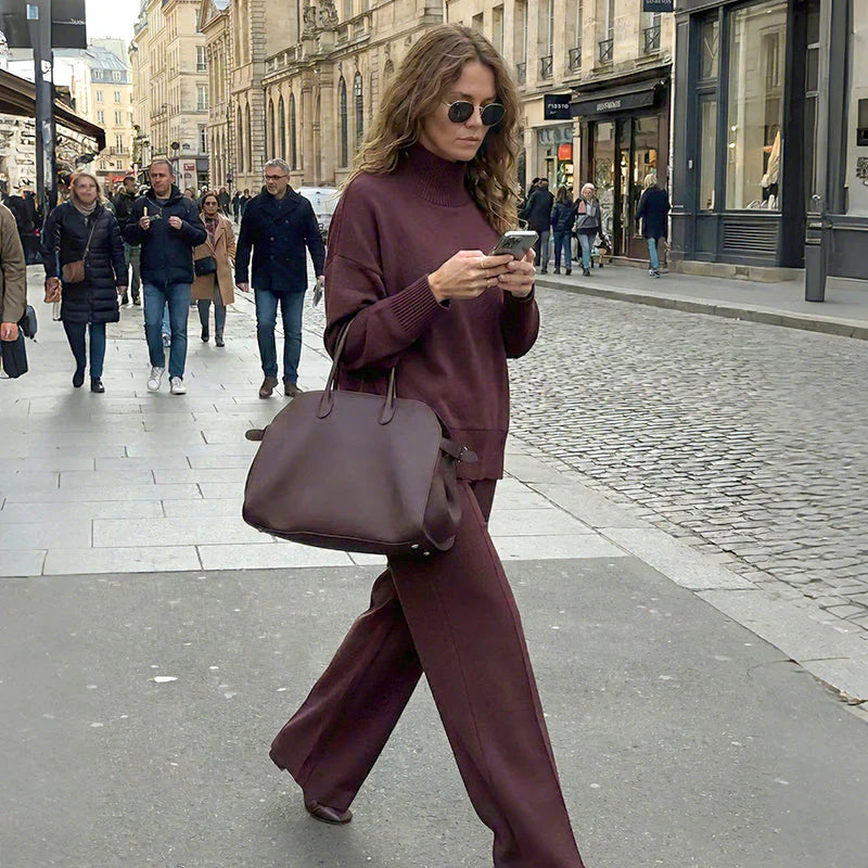 ⏳Limited-time 50% off⏰High-Neck Side-Zip Sweatshirt & Pants Set 👚👖