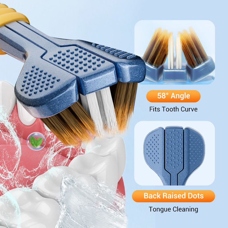 ⏳Limited-time 50% off⏰Three-Headed Multi-Angle Cleaning Toothbrush🦷✨