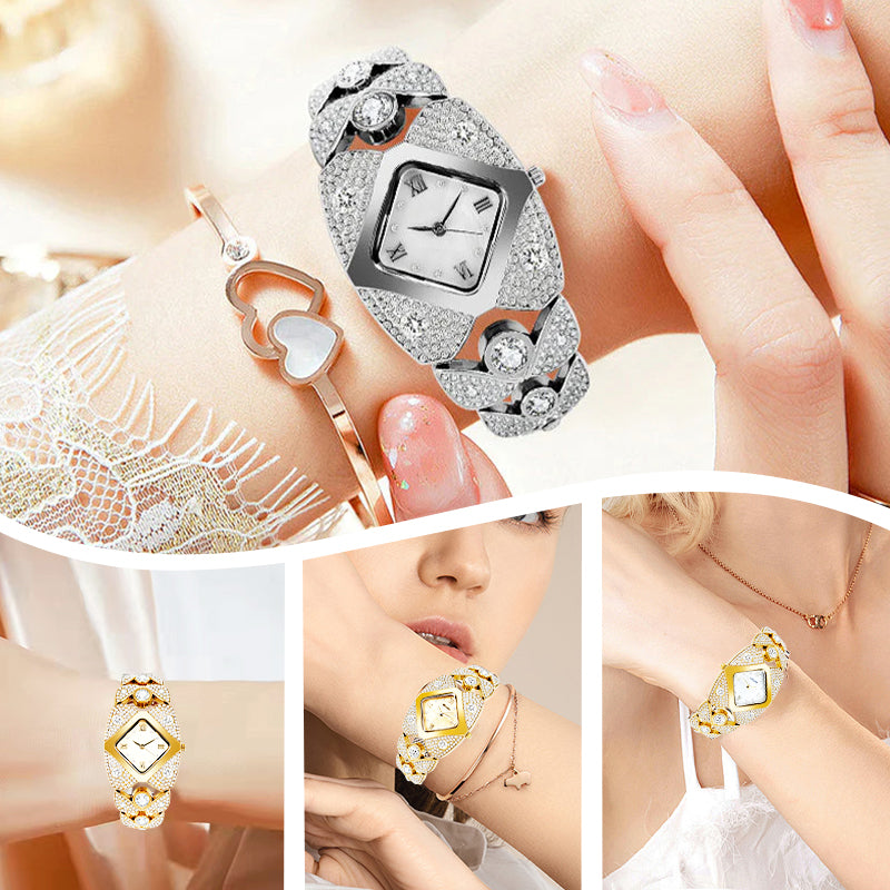 ⏳Limited-time 50% off⏰Retro Quartz Watch with Sparkling Rhinestones⌚