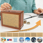 ⏳Limited-time 50% off⏰Retro Style Wooden Money Box with Counter Piggy Bank Handmade Saving Money Goal Piggy Bank