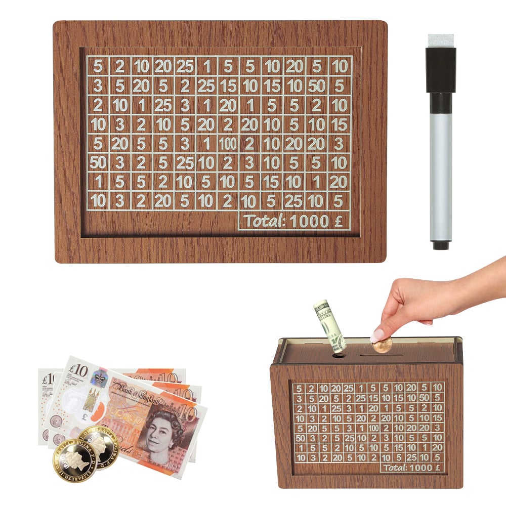 ⏳Limited-time 50% off⏰Retro Style Wooden Money Box with Counter Piggy Bank Handmade Saving Money Goal Piggy Bank