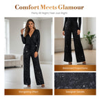 Limited-time 50% off⏰Women's Sequin Sparkle Wide Leg Pants with Elastic Waistband👖✨