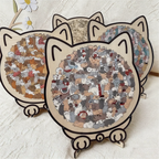 ⏳Limited-time 50% off⏰135-Piece Morandi-Colored Cat Shaped Wooden Jigsaw Puzzle😸