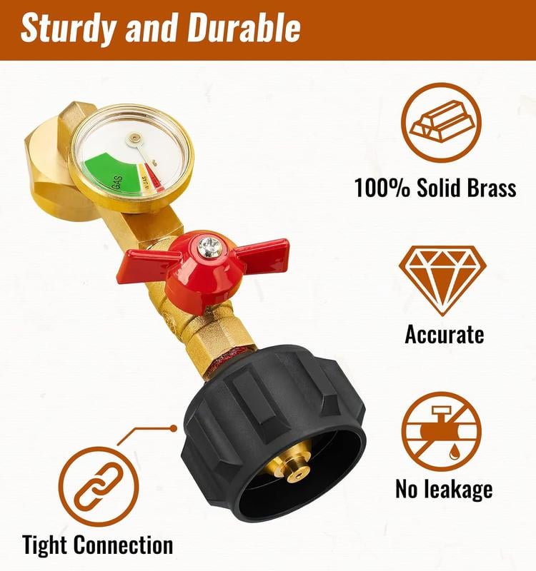Top-Rated Propane Refill Elbow Adapter with Tank Gauge
