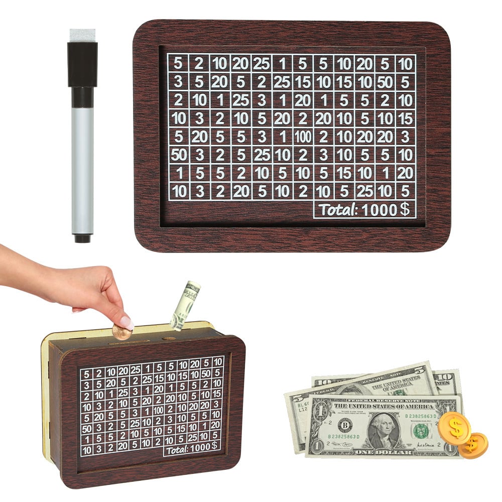 ⏳Limited-time 50% off⏰Retro Style Wooden Money Box with Counter Piggy Bank Handmade Saving Money Goal Piggy Bank