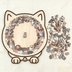 ⏳Limited-time 50% off⏰135-Piece Morandi-Colored Cat Shaped Wooden Jigsaw Puzzle😸