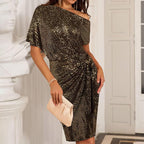 Limited-time 50% off⏰Women's One Shoulder Sequin Sparkling Party Club Dress👗✨