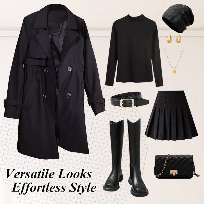 ⏳Limited-time 50% off⏰Comfortable Waisted Lapel Trench Coat🧥