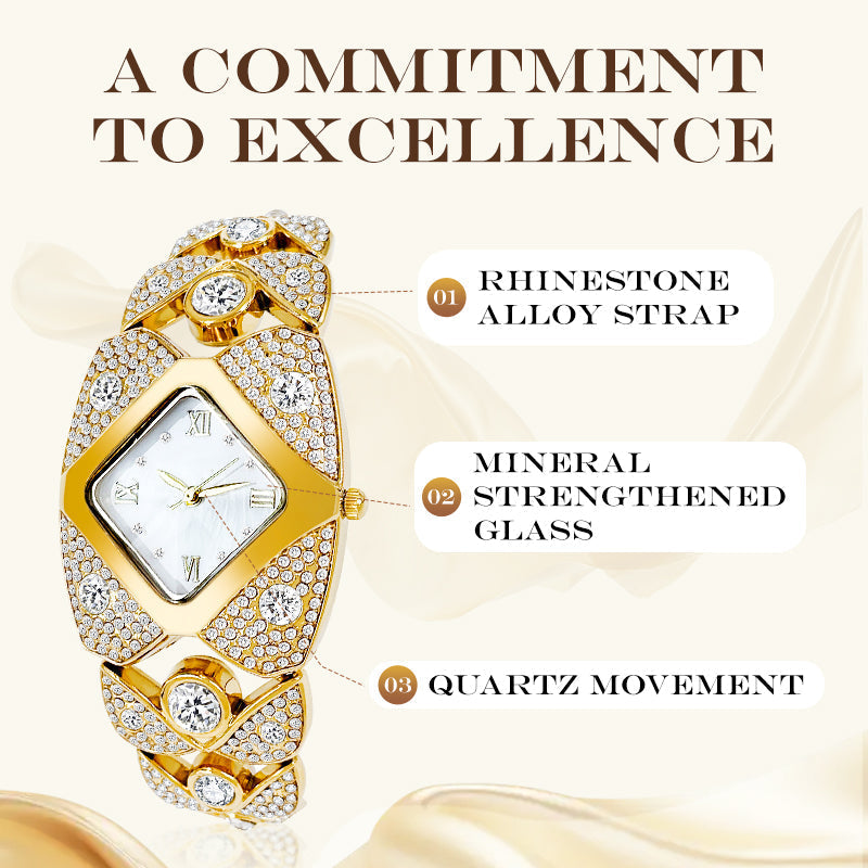 ⏳Limited-time 50% off⏰Retro Quartz Watch with Sparkling Rhinestones⌚