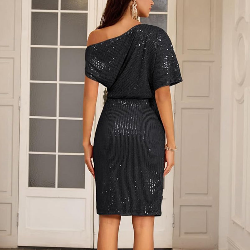 Limited-time 50% off⏰Women's One Shoulder Sequin Sparkling Party Club Dress👗✨