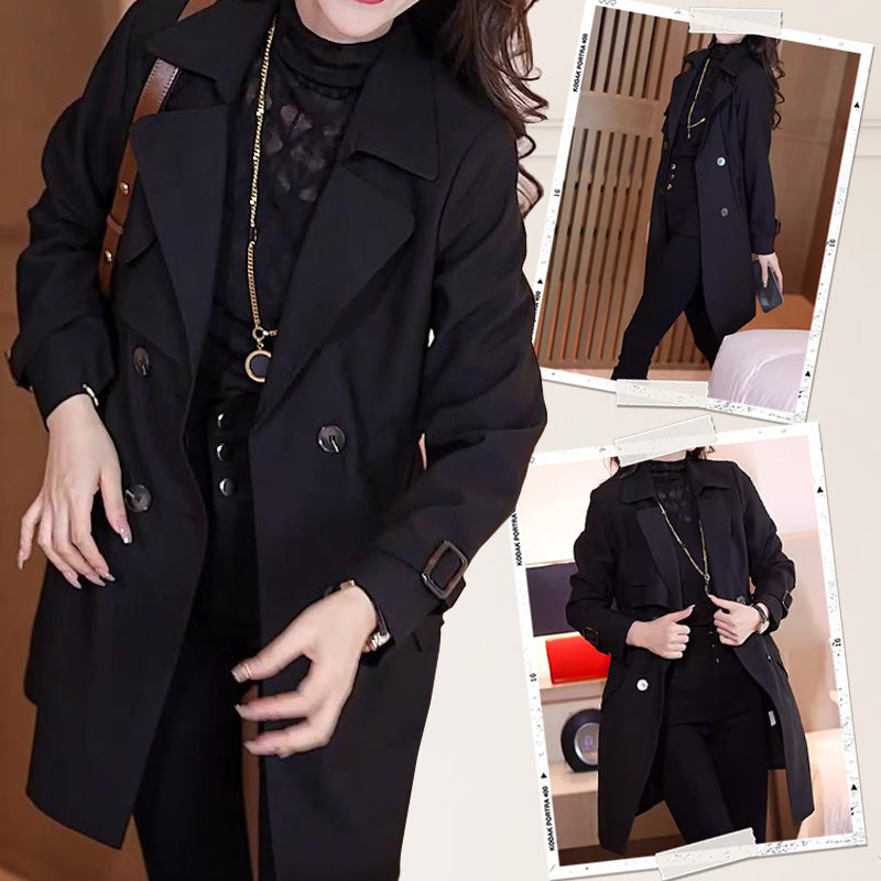 ⏳Limited-time 50% off⏰Comfortable Waisted Lapel Trench Coat🧥