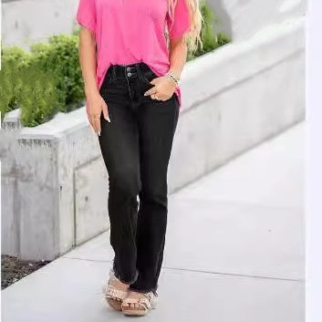 Women’s Casual High Waist Jeans with Pockets
