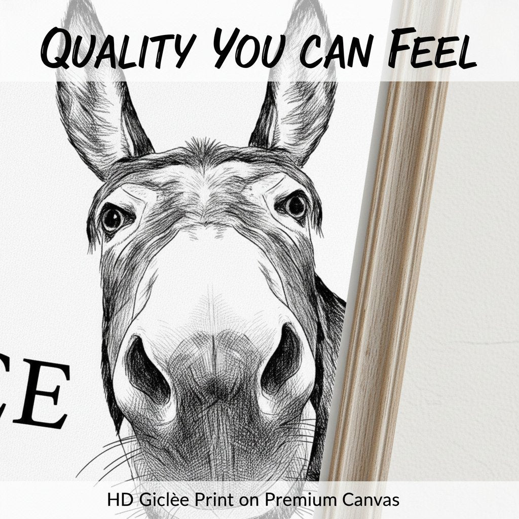 ⏳Limited-time 50% off⏰Funny Bathroom Wall Art - "Nice Ass" Donkey Print🫏🖼️