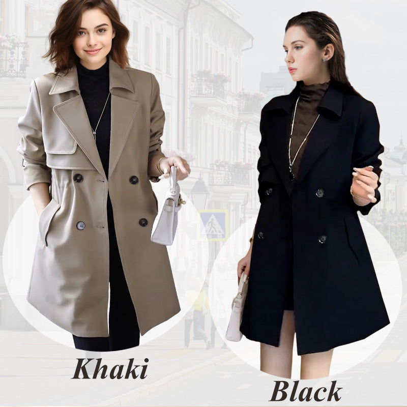 ⏳Limited-time 50% off⏰Comfortable Waisted Lapel Trench Coat🧥