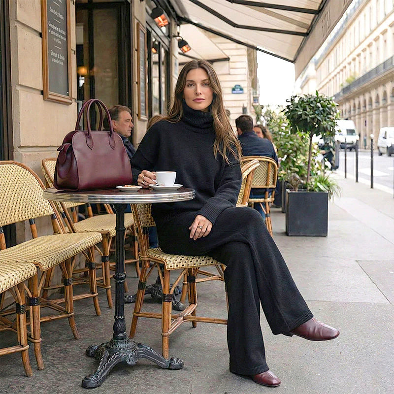 ⏳Limited-time 50% off⏰High-Neck Side-Zip Sweatshirt & Pants Set 👚👖