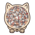⏳Limited-time 50% off⏰135-Piece Morandi-Colored Cat Shaped Wooden Jigsaw Puzzle😸