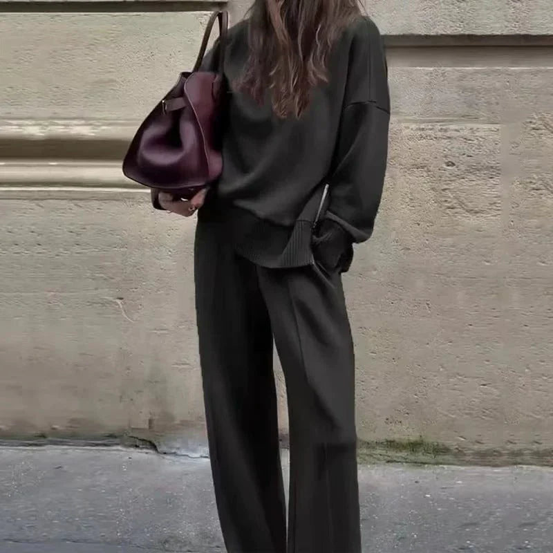 ⏳Limited-time 50% off⏰High-Neck Side-Zip Sweatshirt & Pants Set 👚👖