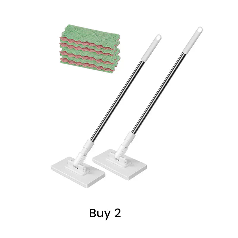 ⏳Limited-time 50% off⏰Flat Mop with Stainless Steel Handle, come with Reusable Washable Mop Cloths🏆