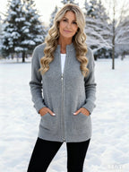 ⏳Limited-time 50% off⏰Round Neck Zipper Knitted Jacket🧥