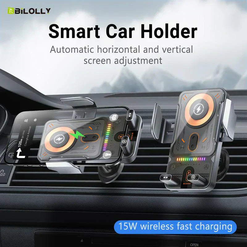 ⏳Limited-time 50% off⏰Over 50K sold! 📱Smart 2-in-1 Car Rotating Mobile Phone Holder & Wireless Charger🔋