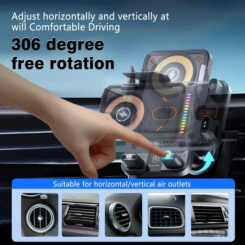 ⏳Limited-time 50% off⏰Over 50K sold! 📱Smart 2-in-1 Car Rotating Mobile Phone Holder & Wireless Charger🔋