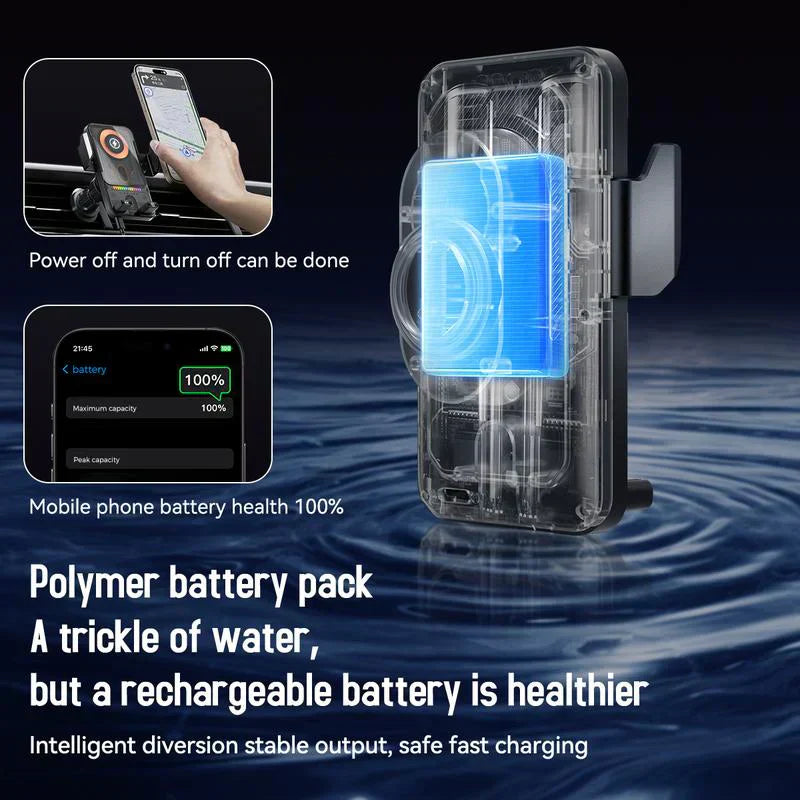 ⏳Limited-time 50% off⏰Over 50K sold! 📱Smart 2-in-1 Car Rotating Mobile Phone Holder & Wireless Charger🔋