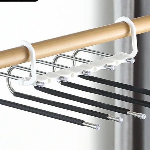 Multi layer zipper magic pants rack