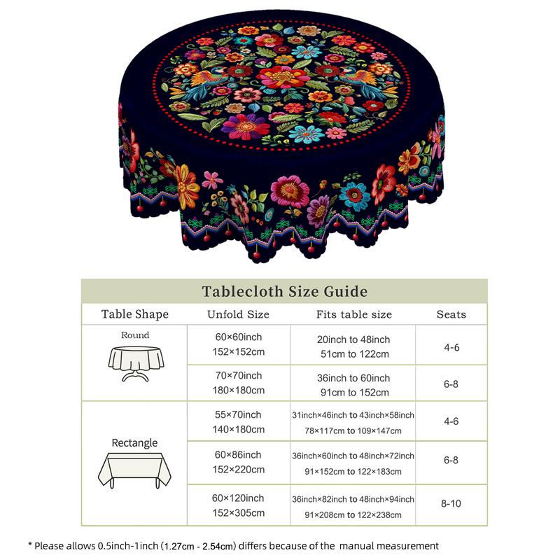 ⏳Limited-time 50% off⏰Mexican Floral Tablecloth with Scalloped Edge🏵️