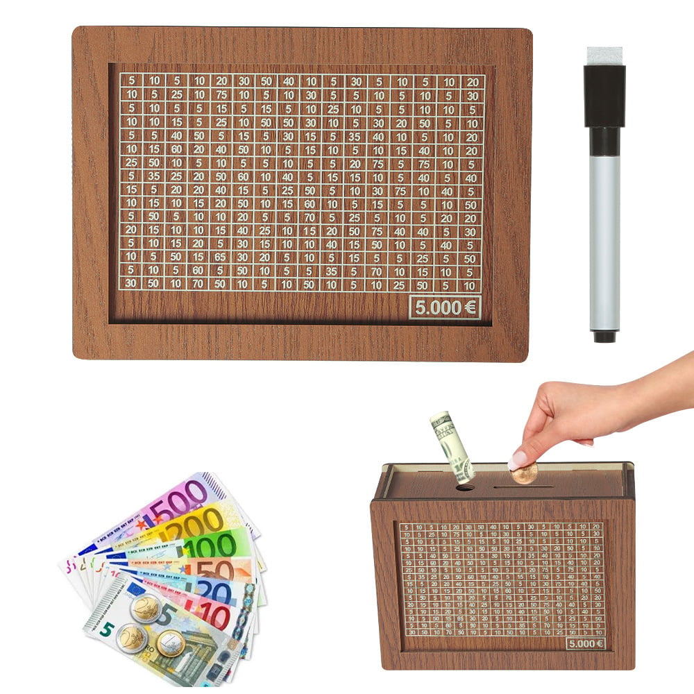 ⏳Limited-time 50% off⏰Retro Style Wooden Money Box with Counter Piggy Bank Handmade Saving Money Goal Piggy Bank
