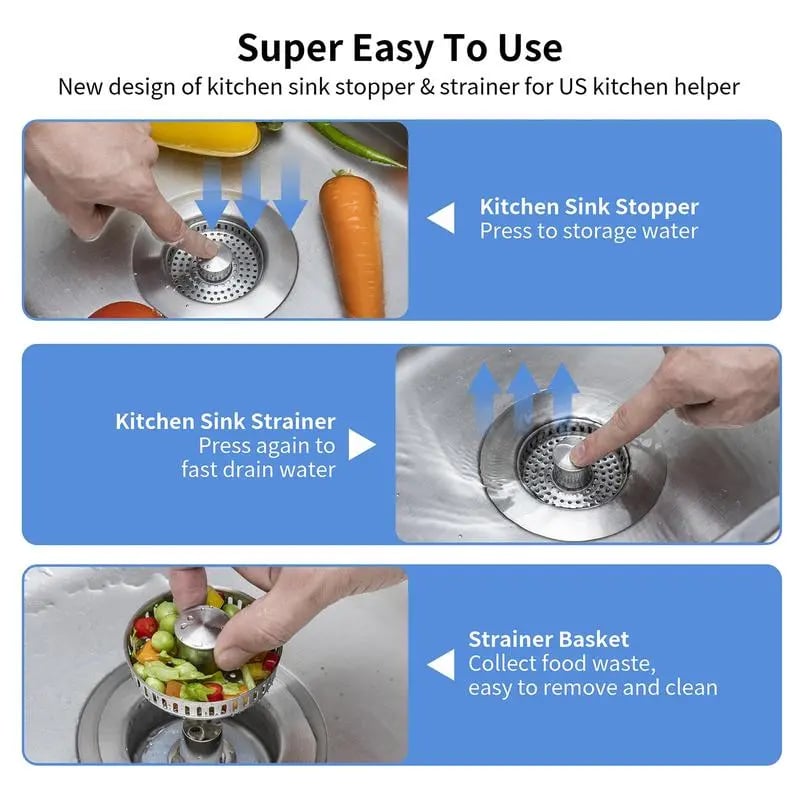 3 in 1 Kitchen Sink Drain Strainer Kitchen Gadgets