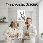 ⏳Limited-time 50% off⏰Funny Bathroom Wall Art - "Nice Ass" Donkey Print🫏🖼️