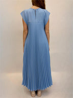 ⏳Limited-time 50% off⏰Sleeveless Pleated Simple Solid Color Dress👗