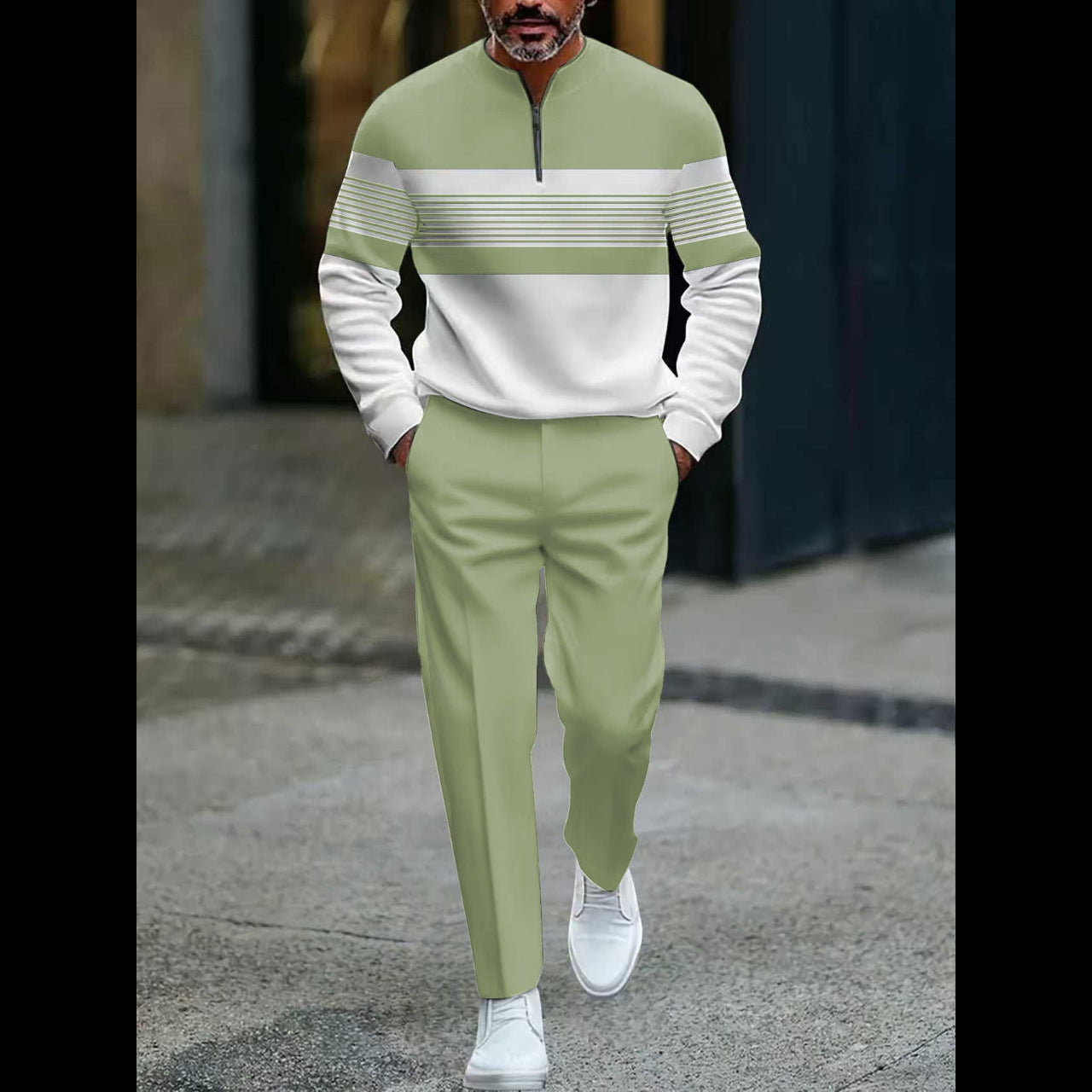 ⏳Limited-time 50% off⏰Men's Graphic Print Pullover & Pants Set – Street Style, Comfort Fit & Casual Look 👕👖