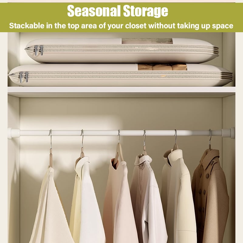 ⏳Limited-time 50% off⏰Space Saving Hanging Garment Bag with Self Compression Zipper🧥🛍️