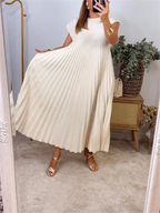 ⏳Limited-time 50% off⏰Sleeveless Pleated Simple Solid Color Dress👗