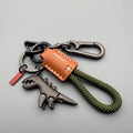 Aluminum Alloy Dinosaur Charm Paired with a Hand-woven Bracelet