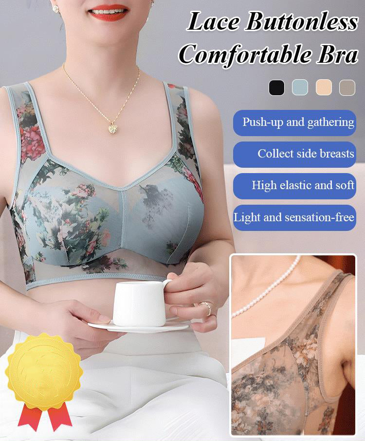 2024 New Lace Buttonless Comfortable Bra