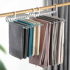 Multi layer zipper magic pants rack