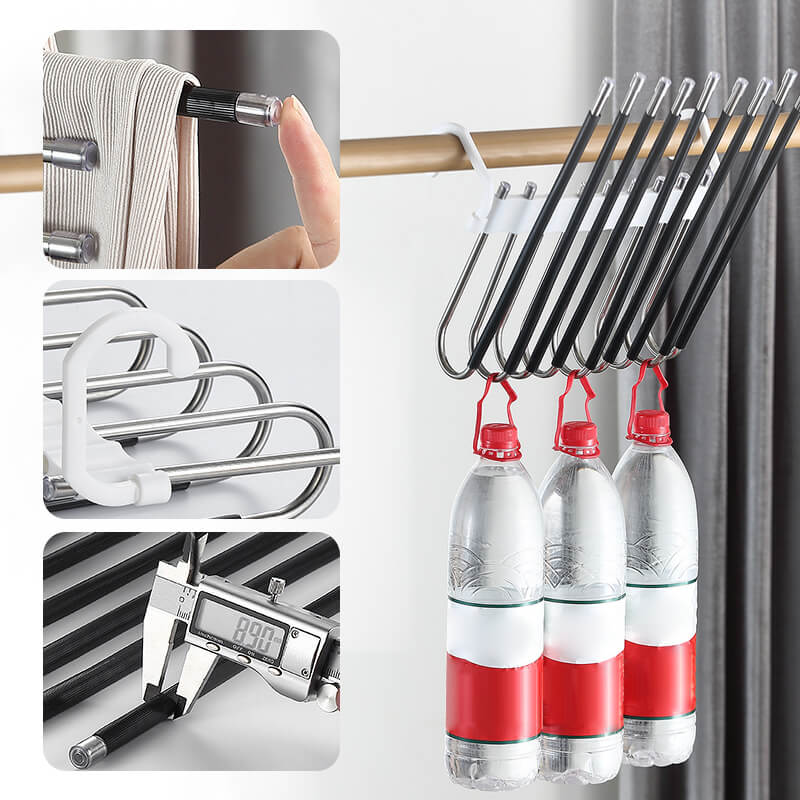 Multi layer zipper magic pants rack