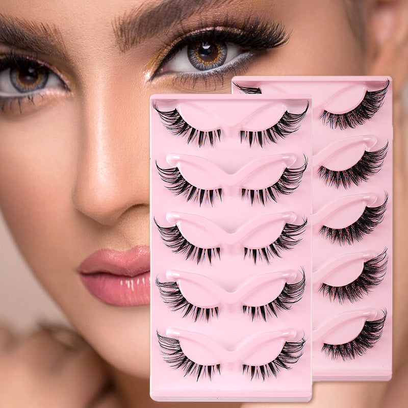 5 Pairs Cat Eye Natural Look False Eyelashes