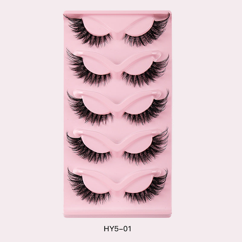 5 Pairs Cat Eye Natural Look False Eyelashes