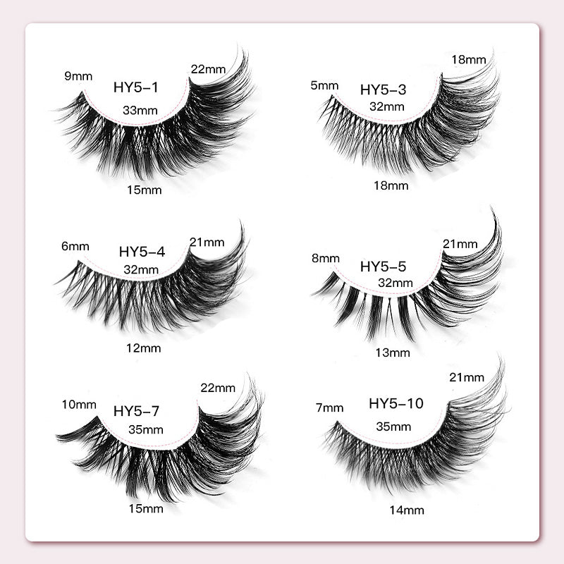 5 Pairs Cat Eye Natural Look False Eyelashes