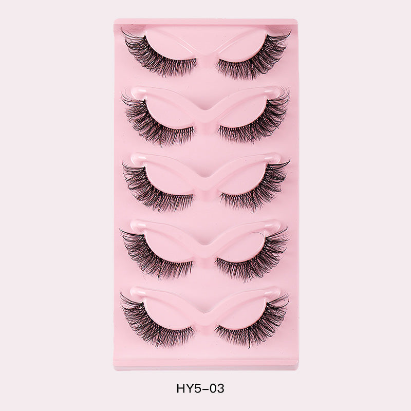 5 Pairs Cat Eye Natural Look False Eyelashes